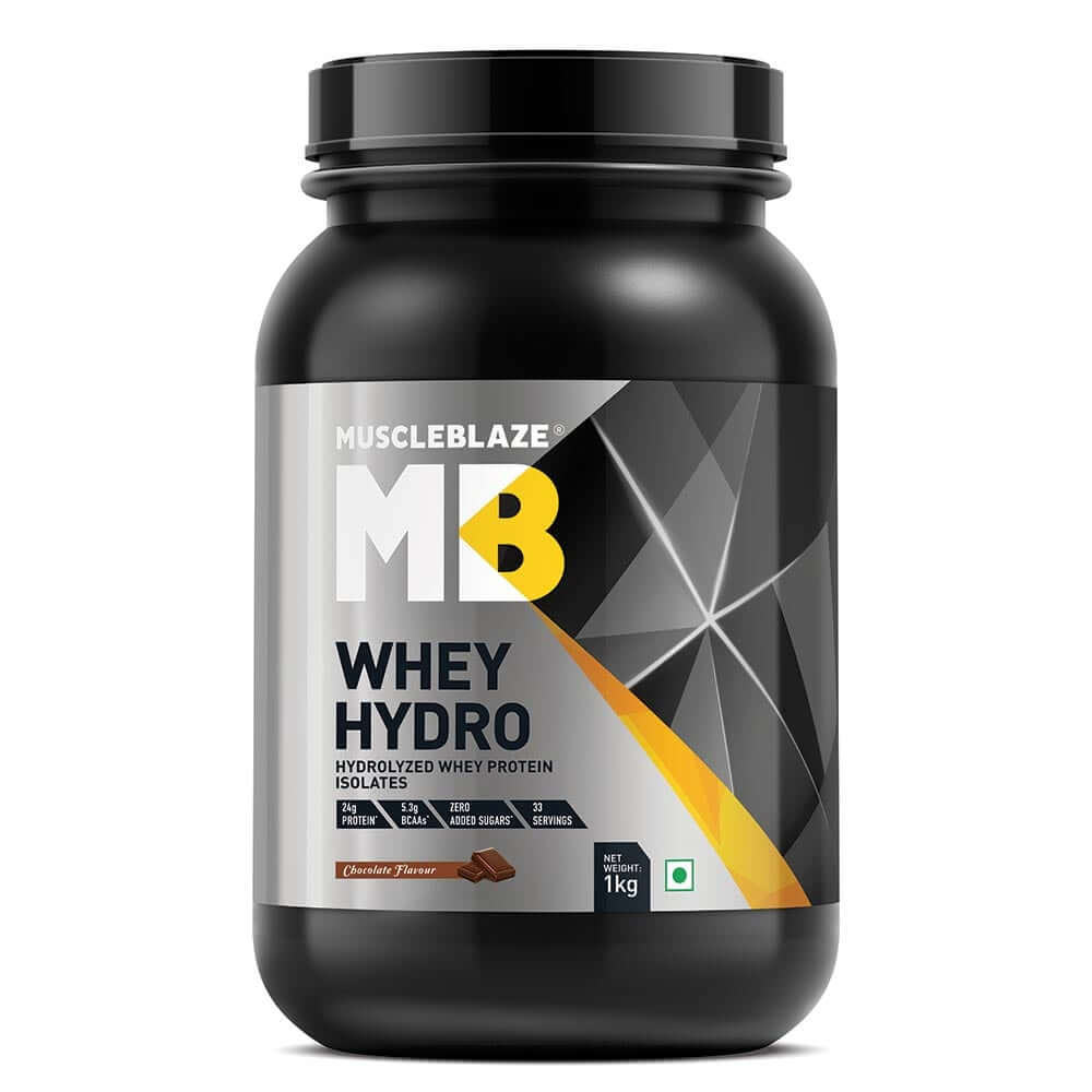 Jar of Muscleblaze Hydro Whey Protein Review 