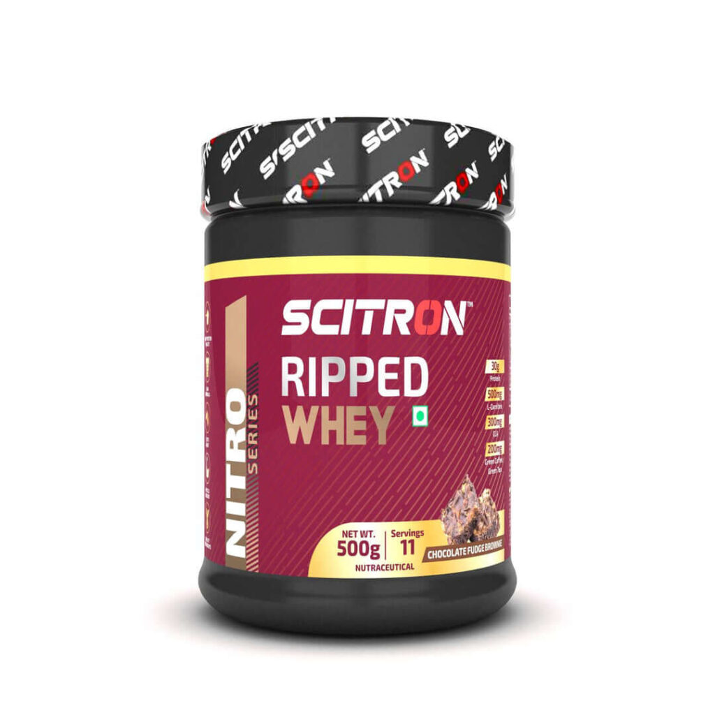 Jar of Scitron Ripped Whey Protein Review 