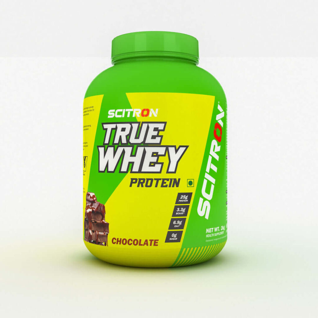 Jar of Scitron True Whey Protein Review 