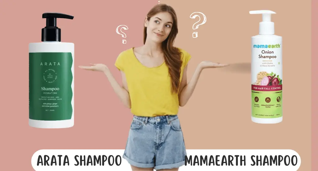 Arata Shampoo Vs Mamaearth girl comparing them